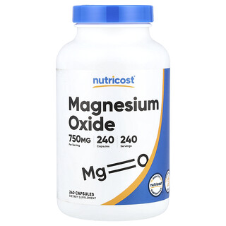 Nutricost, Óxido de magnesio, 750 mg, 240 cápsulas