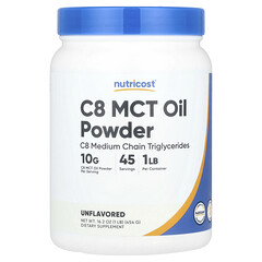 C8 порошок із олії MCT, без ароматизаторів, 454 г (1 фунт)