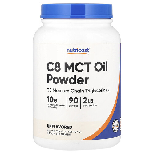 Nutricost C8 MCT Oil Powder, Unflavored, 2 lb (907 g)