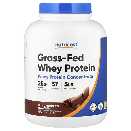 Nutricost, Molkenprotein aus Weidehaltung, Milchschokolade, 2.268 g