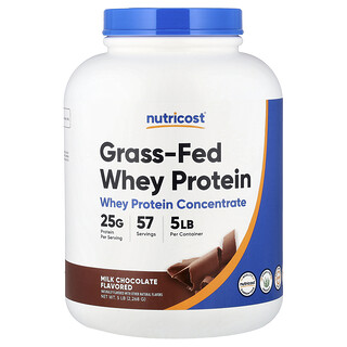 Nutricost, Whey Protein de Gado Criado no Pasto, Chocolate ao Leite, 2.268 g (5 lb)
