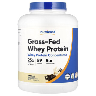 Nutricost, Proteína Whey de Gado Criado no Pasto, Baunilha, 2.268 g (5 lb)