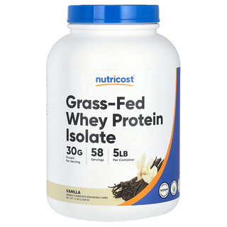 Nutricost‏, חלבון מי גבינה מבודד ממאכל עשב, וניל, 2,268 גרם (5 ליברות)