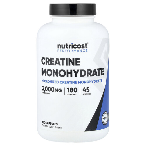 Nutricost, Performance, Creatine Monohydrate, 180 Capsules (750 mg per Capsule)