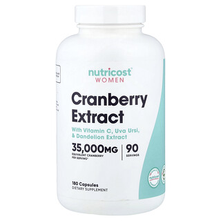 Nutricost, Mulheres, Extrato de Cranberry, 180 Cápsulas