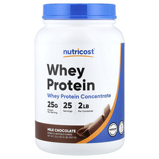 Nutricost, концентрат сывороточного протеина, со вкусом молочного шоколада, 907 г (2 фунта)
