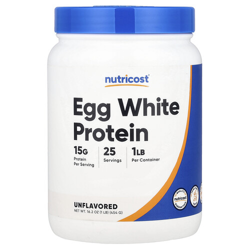 Nutricost, Egg White Protein, Unflavored, 1 lb (454 g)