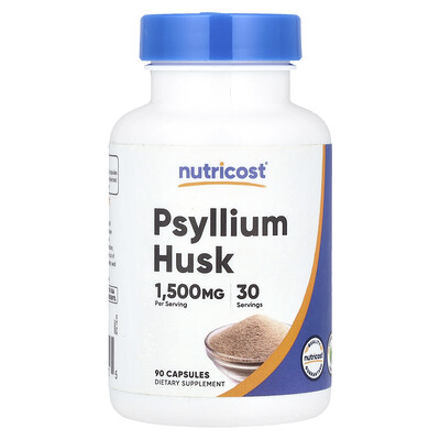 Nutricost , Psyllium Husk, 1,500 Mg, 90 Capsules, (500 Mg Per Capsule)