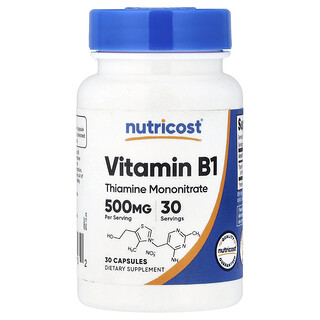 Nutricost, вітамін B1, 500 мг, 30 капсул