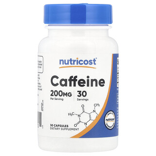 Nutricost, Caféine, 200 mg, 30 capsules