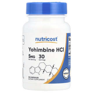 Nutricost, Yohimbina HCI, 5 mg, 30 capsule