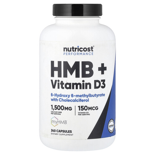 Nutricost Performance, HMB + Vitamin D3, 240 Capsules