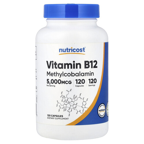 Nutricost, Vitamina B12, 5000 mcg, 120 cápsulas