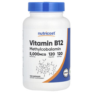 Nutricost, Vitamina B12, 5.000 mcg, 120 Cápsulas