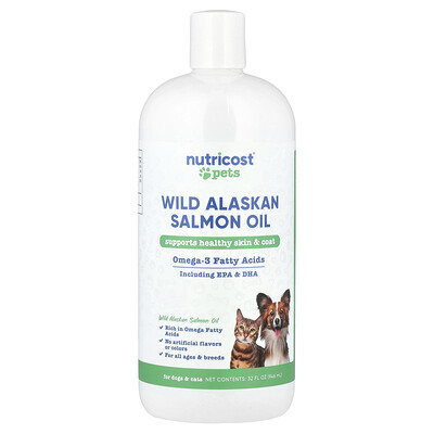 Photos - Vitamins & Minerals Alaskan Nutricost, Pets, Wild  Salmon Oil, For Dogs & Cats, All Ages, 32 fl oz  NCS-67870 (946 ml)