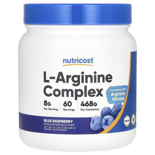 Nutricost L-Arginine Complex, Blue Raspberry, 16.7 oz (468 g)
