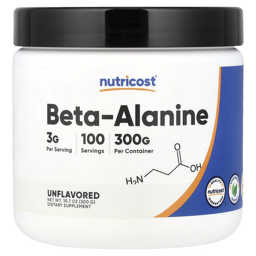 Nutricost, Beta Alanine, Unflavored, Beta-Alanin, geschmacksneutral, 300 g (10,7 oz.)