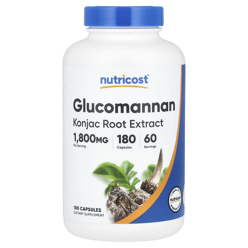 Nutricost Экстракт корня глюкоманнана конжака 180 капсул (600 мг в 1 капсуле)