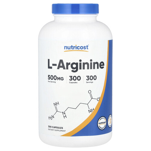 Nutricost, L-Arginin, 500 mg, 300 Kapseln