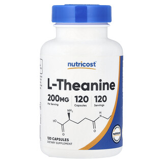 Nutricost, L-Theanine, 200 mg, 120 капсули