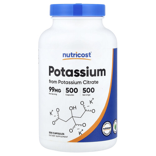 Nutricost, Potassium , 99 mg, 500 Capsules