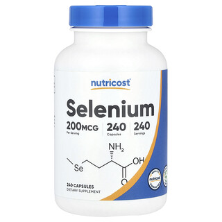 Nutricost, Selenio, 200 mcg, 240 cápsulas