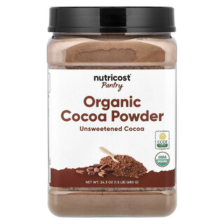 Nutricost, Garde-manger, Poudre de cacao biologique, Non sucré, 680 g