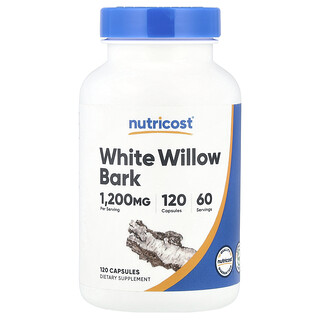 Nutricost, Кора белой ивы, 120 капсул (600 мг на капсулу)