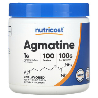 Nutricost, Agmatine, zonder smaak, 3,5 oz (100 g)