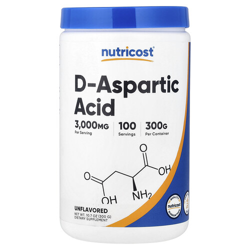 Nutricost, D-Aspartic Acid, Unflavored, 10.7 oz (300 g)