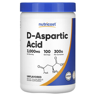 Nutricost, D-天冬氨酸，原味，10.6 盎司（300 克）
