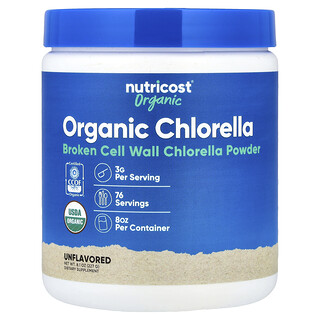 Nutricost, Chlorella Orgânica, Sem Sabor, 227 g (8,1 oz)