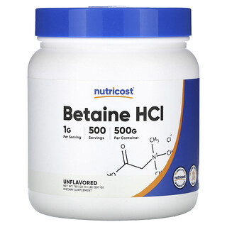 Nutricost, 베타인 HCI, 무맛, 507g(1.1lb)