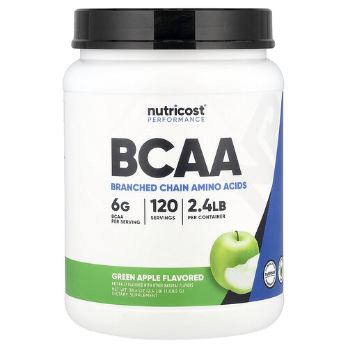 Nutricost Performance, BCAA, Green Apple, 2.4 lb (1,080 g)