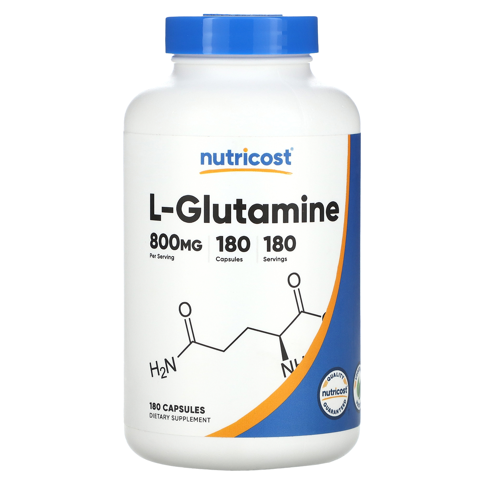 Nutricost, LGlutamine , 800 mg , 180 Capsules