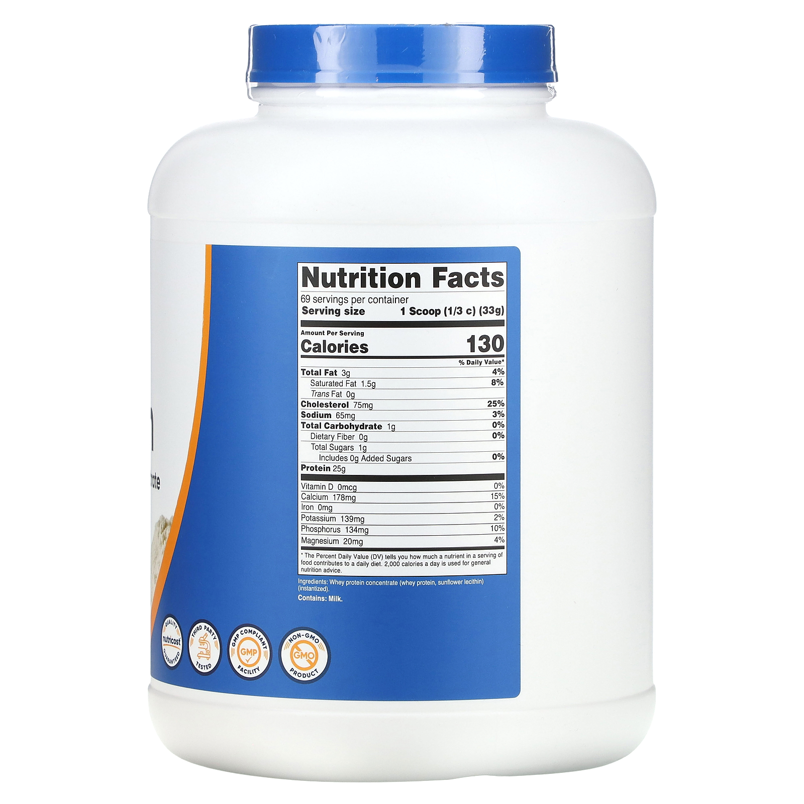 Nutricost Whey Protein Concentrate Unflavored 5 Lb 2268 G 9674