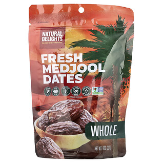 Natural Delights, Fresh Medjool Dates, Whole, 8 oz (227 g)