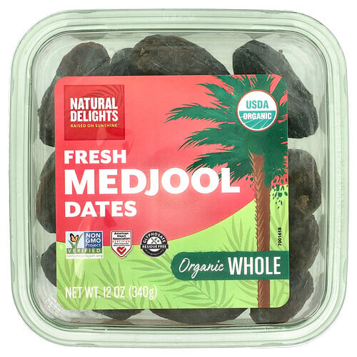 Natural Delights, Organic Fresh Medjool Dates, Whole , 12 oz (340 g)