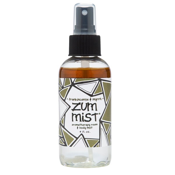 ZUM, Zum Mist, ароматерапевтический спрей для комнаты и тела, Frankincense & Myrrh (ладан и мирра), 118 мл (4 жидк. унции)