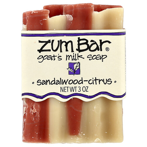 Zum Bar®, Goat's Milk Bar Soap, Sandalwood-Citrus, 3 oz