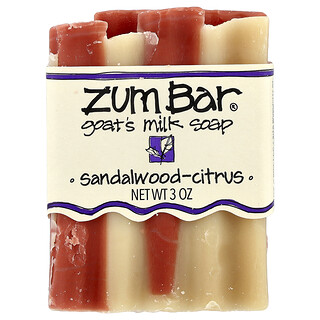 ZUM, Zum Bar, jabón de leche de cabra, Sándalo-citrus, 3 oz Bar