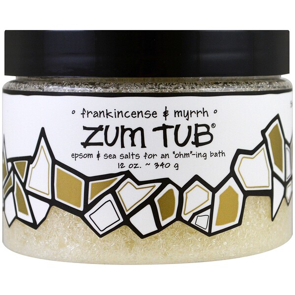 ZUM‏, أملاح Zum Tub، ملح إبسوم وملح البحر، Frankincense & Myrrh، وزن 12 أونصة (340 جم)