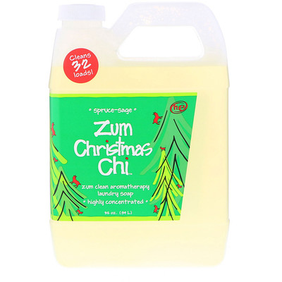 Indigo Wild Zum Christmas Chi, Zum Clean Aromatherapy Laundry Soap, Spruce Sage, 32 oz (.94 l)