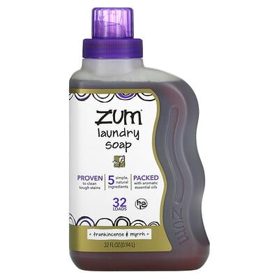 ZUM Zum Clean, жидкое мыло для стирки с ароматерапевтическим эффектом, ладан и мирра, 940 мл (32 жидк. унции)