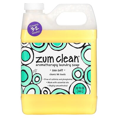 Купить ZUM Zum Clean, ароматерапевтическое хозяйственное мыло, с морской солью, 0, 94 л (32 жидких унции)