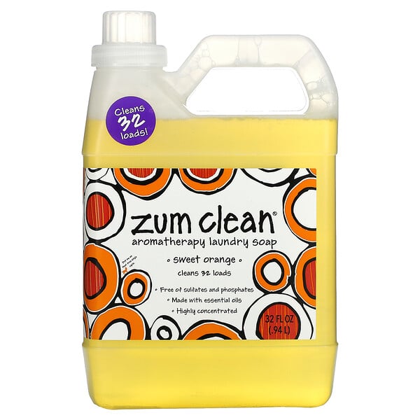 Zum Clean، صابون الغسيل المعالج بالروائح، برتقال حلو، 32 أوقية سائلة (0.94 ليتر)