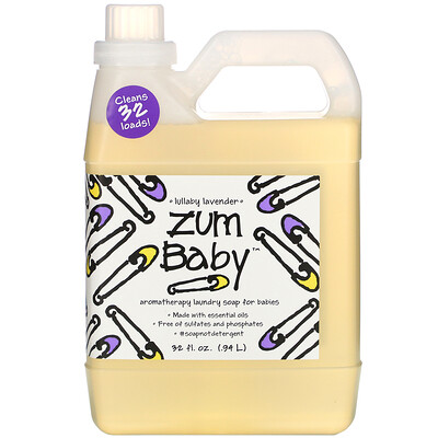 Indigo Wild Zum Baby, ароматерапевтическое мыло для стирки детских вещей с успокаивающим запахом лаванды, 0,94 л (32 жидких унции)
