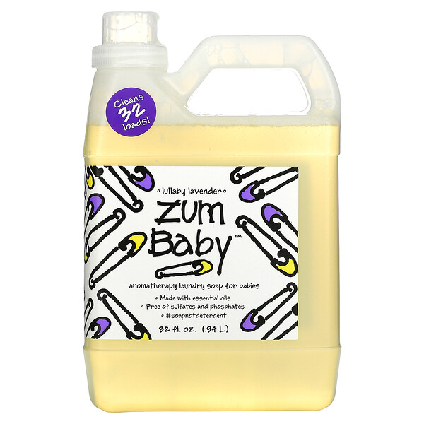 Indigo Wild‏, Zum Baby, Aromatherapy Laundry Soap for Babies, Lullaby Lavender, 32 fl oz (.94 L)