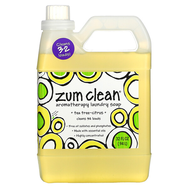 ZUM‏, Zum Clean، صابون غسيل علاجي عطري، بحمضيات شجرة الشاي، 0.32 أونصة سائلة (0.94 لتر)