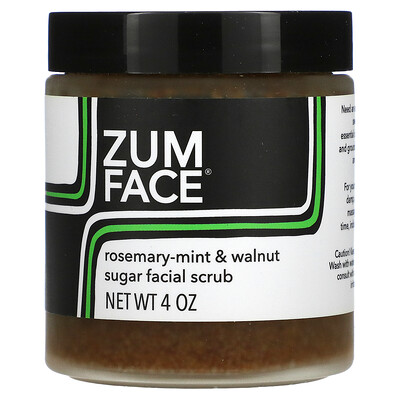 Купить ZUM Zum Face, Facial Scrub, Rosemary-Mint & Walnut Sugar, 4 oz